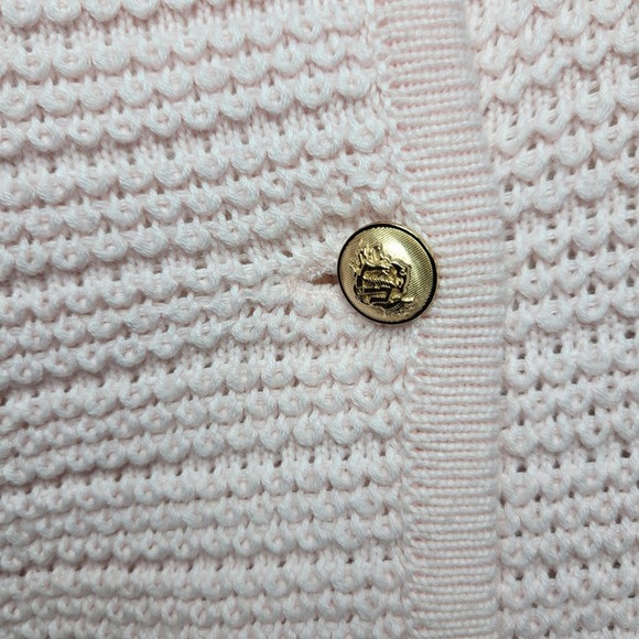 Chic Preppy Pink Cable Knit Cardigan Size Large Old Money Fall Cardigan Winter - Picture 3 of 10